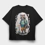 Raccoon Hiking, Tricou Oversize Barbati (Unisex)