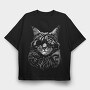 Cat Eyepatch Portrait, Tricou Oversize Barbati (Unisex)