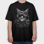Cat Eyepatch Portrait, Tricou Oversize Barbati (Unisex)