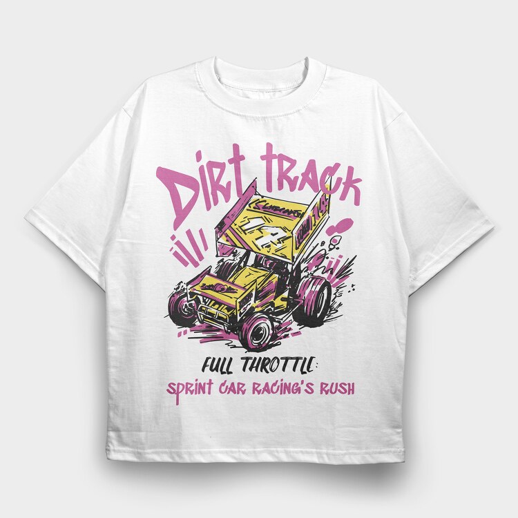 Sprint Car, Tricou Oversize Barbati (Unisex)