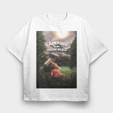 Yoga Camping, Tricou Oversize Barbati (Unisex)