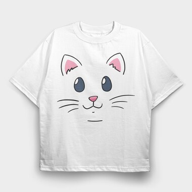 Cat Face, Tricou Oversize Barbati (Unisex)