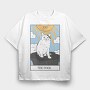 Meme Cat Tarot Card, Tricou Oversize Barbati (Unisex)