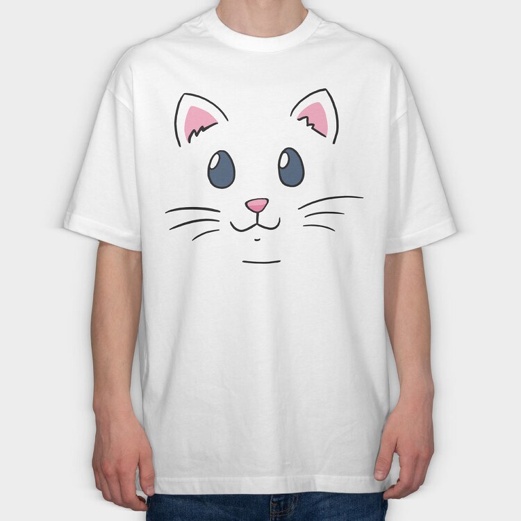 Cat Face, Tricou Oversize Barbati (Unisex)