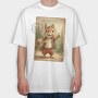 Squirrel in Nature Thumbs Up, Tricou Oversize Barbati (Unisex)