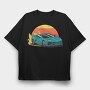 Racecar Retro Sunset, Tricou Oversize Barbati (Unisex)