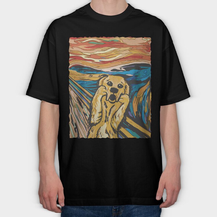 Dog Scream, Tricou Oversize Barbati (Unisex)