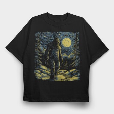Starry Night Bigfoot, Tricou Oversize Barbati (Unisex)