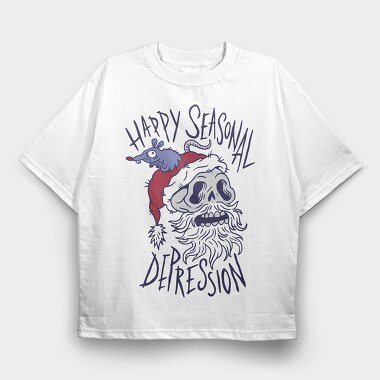 Happy Seasonal Depression, Tricou Oversize Barbati (Unisex)