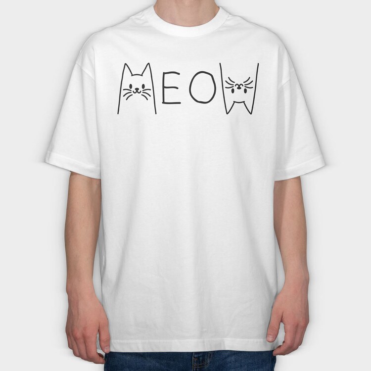 Meow Cats, Tricou Oversize Barbati (Unisex)