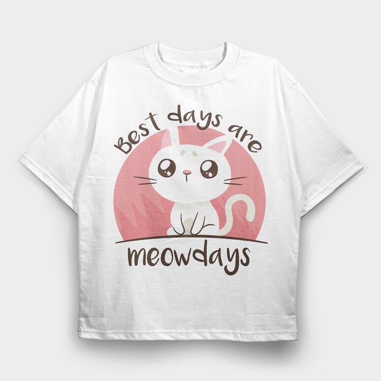Meowdays Cat, Tricou Oversize Barbati (Unisex)