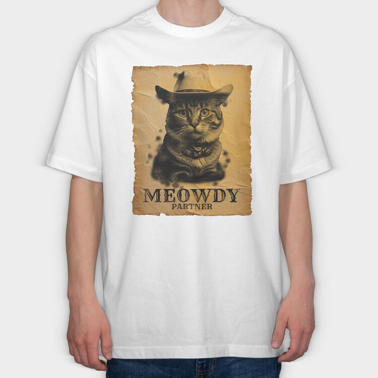 Meowdy Partner, Tricou Oversize Barbati (Unisex)