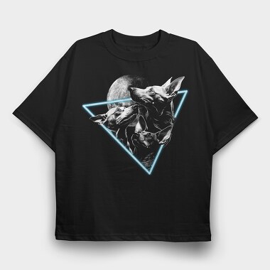 Dogs & Moon, Tricou Oversize Barbati (Unisex)