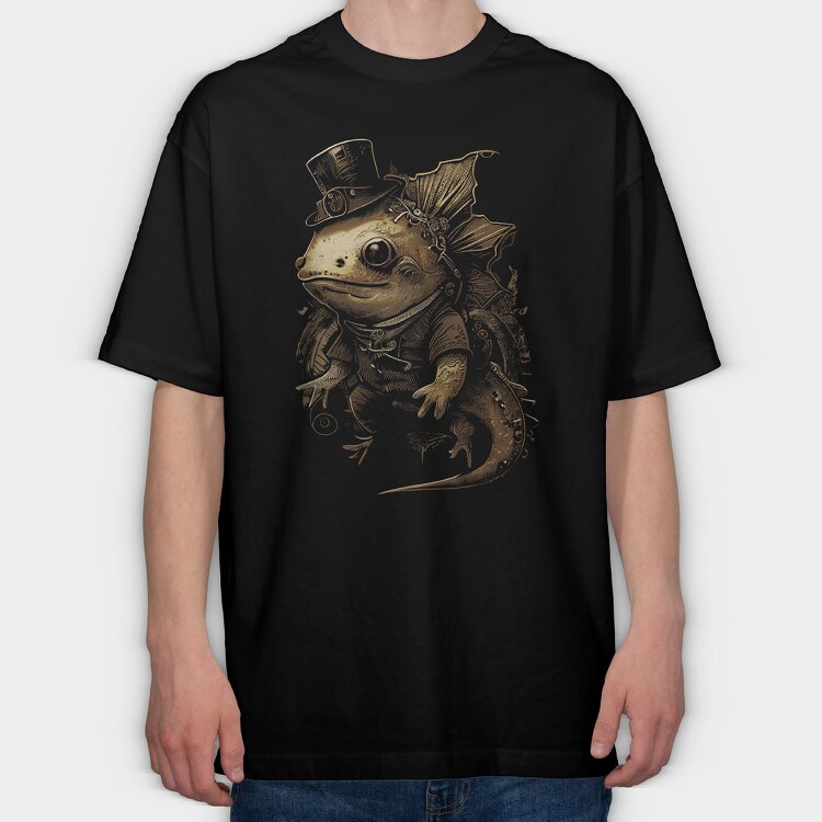 Steampunk Axolotl, Tricou Oversize Barbati (Unisex)