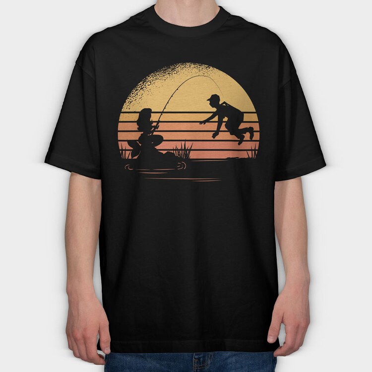 Mermaid Is Fishing, Tricou Oversize Barbati (Unisex)