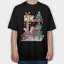 Cat House Christmas, Tricou Oversize Barbati (Unisex)