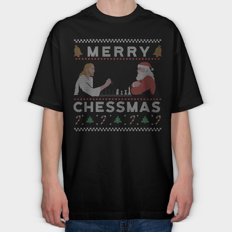 Merry Chessmas, Tricou Oversize Barbati (Unisex)