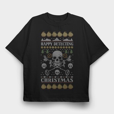 Metal Detector Uglysweater Christmas, Tricou Oversize Barbati (Unisex)