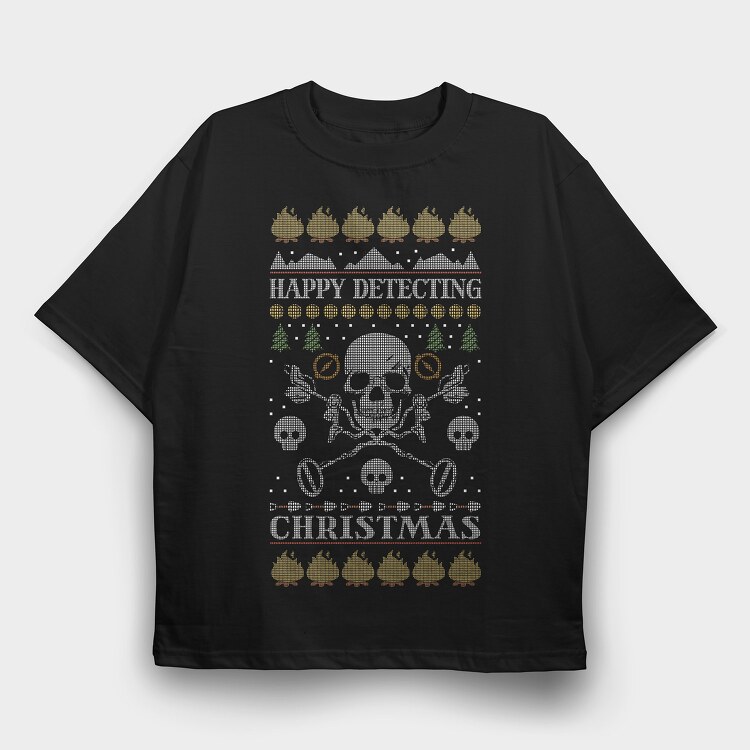 Metal Detector Uglysweater Christmas, Tricou Oversize Barbati (Unisex)