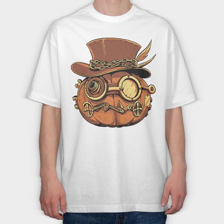 Steampunk Pumpkin, Tricou Oversize Barbati (Unisex)