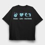 Heart Dolphin, Tricou Oversize Barbati (Unisex)