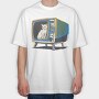 Cat Inside Tv, Tricou Oversize Barbati (Unisex)