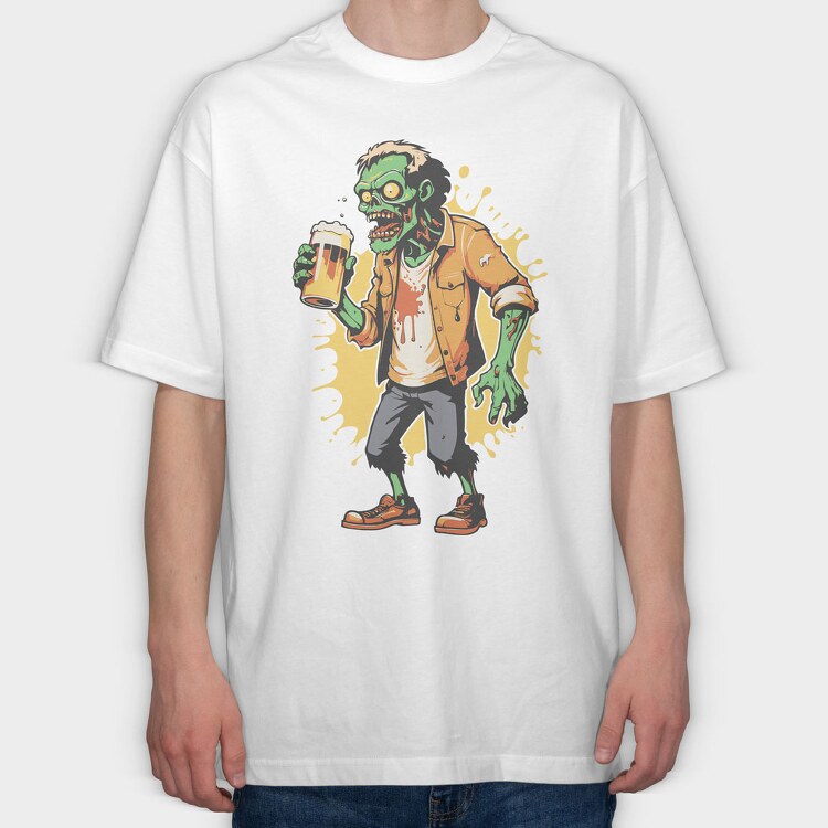 Zombie Beer, Tricou Oversize Barbati (Unisex)