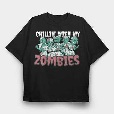 Zombie Besties, Tricou Oversize Barbati (Unisex)