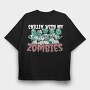 Zombie Besties, Tricou Oversize Barbati (Unisex)