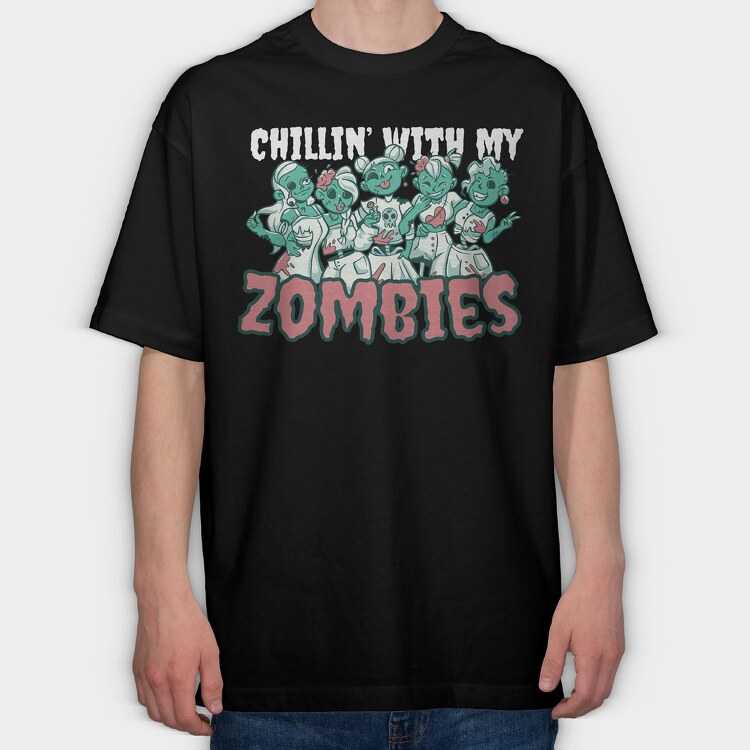 Zombie Besties, Tricou Oversize Barbati (Unisex)