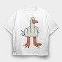 Middle Finger Seagull, Tricou Oversize Barbati (Unisex)