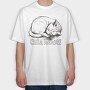 Cat Karma Sketch, Tricou Oversize Barbati (Unisex)