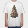Strawberries Christmas Tree, Tricou Oversize Barbati (Unisex)