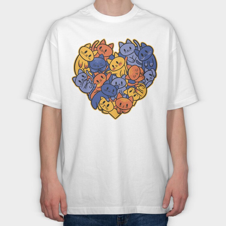 Heart of Cats, Tricou Oversize Barbati (Unisex)