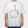 Middle Finger Sketch, Tricou Oversize Barbati (Unisex)