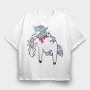 Zombie Eating Unicorn, Tricou Oversize Barbati (Unisex)