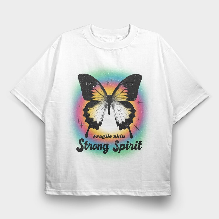 Strong Spirit Butterfly, Tricou Oversize Barbati (Unisex)