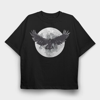 Raven Moon, Tricou Oversize Barbati (Unisex)