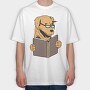 Studying Dog, Tricou Oversize Barbati (Unisex)