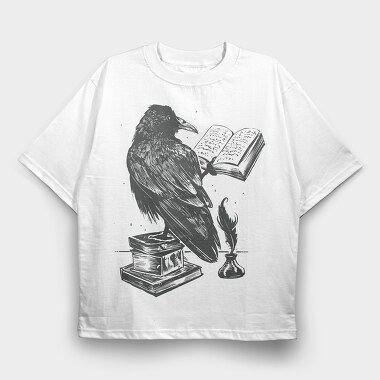 Raven Reading, Tricou Oversize Barbati (Unisex)