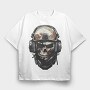 Military Skull, Tricou Oversize Barbati (Unisex)