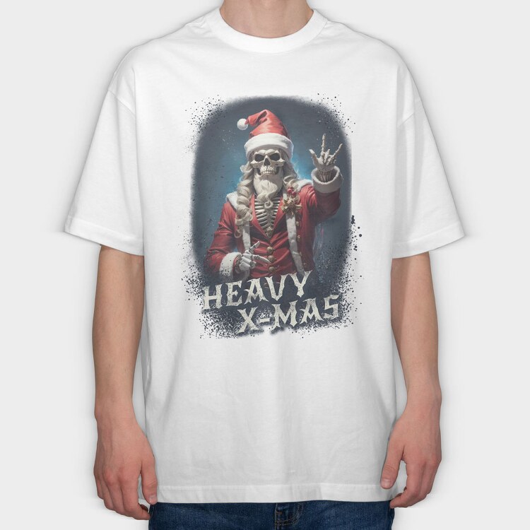 Heavy X Mas Christmas, Tricou Oversize Barbati (Unisex)