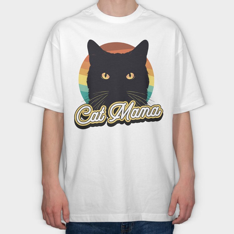 Cat Mama, Tricou Oversize Barbati (Unisex)