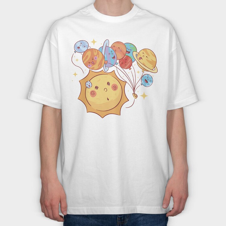 Milky Way Cartoon, Tricou Oversize Barbati (Unisex)