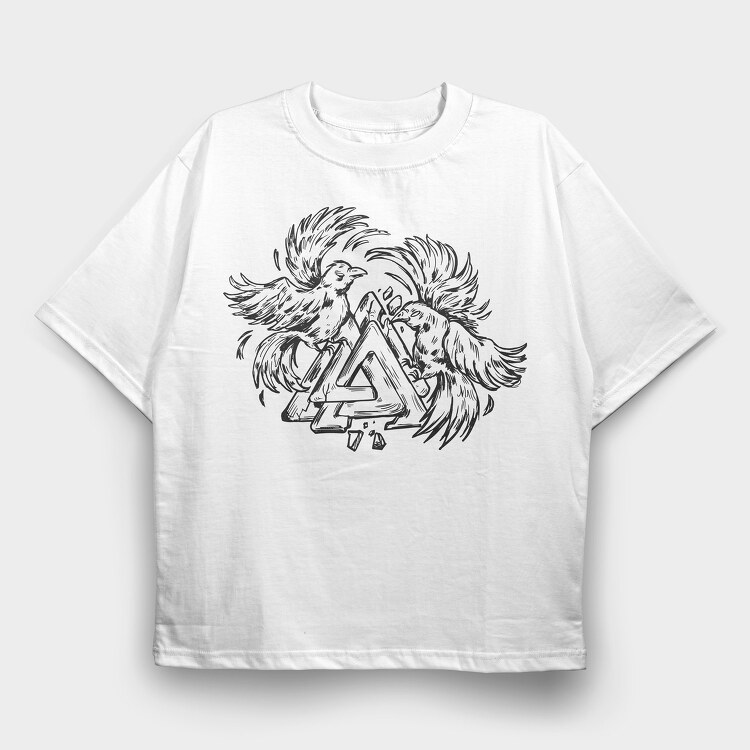 Raven vs Alknut, Tricou Oversize Barbati (Unisex)