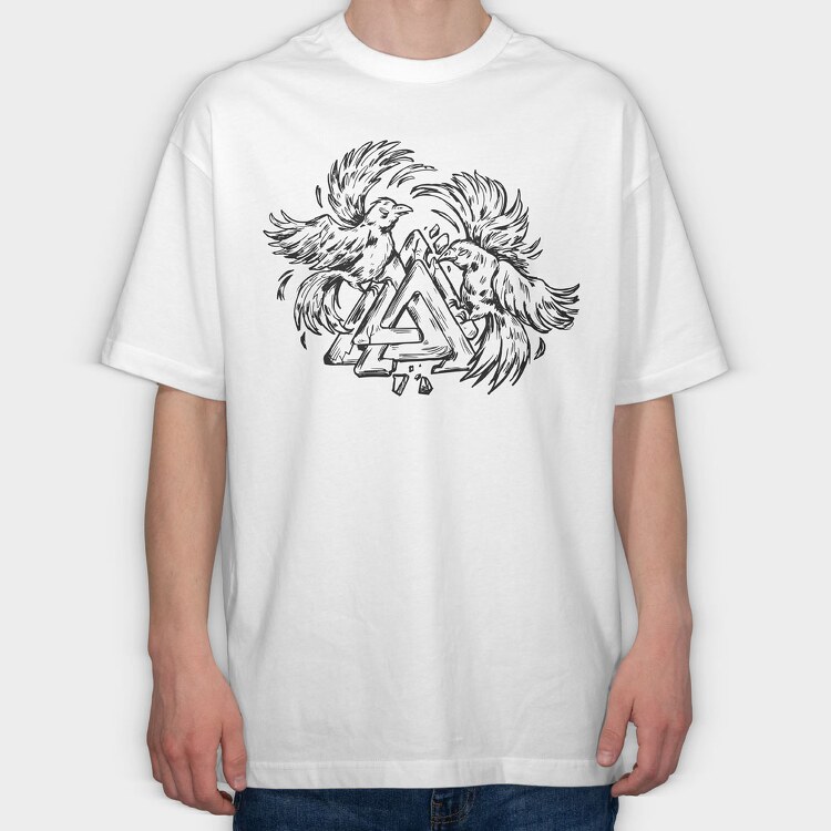 Raven vs Alknut, Tricou Oversize Barbati (Unisex)