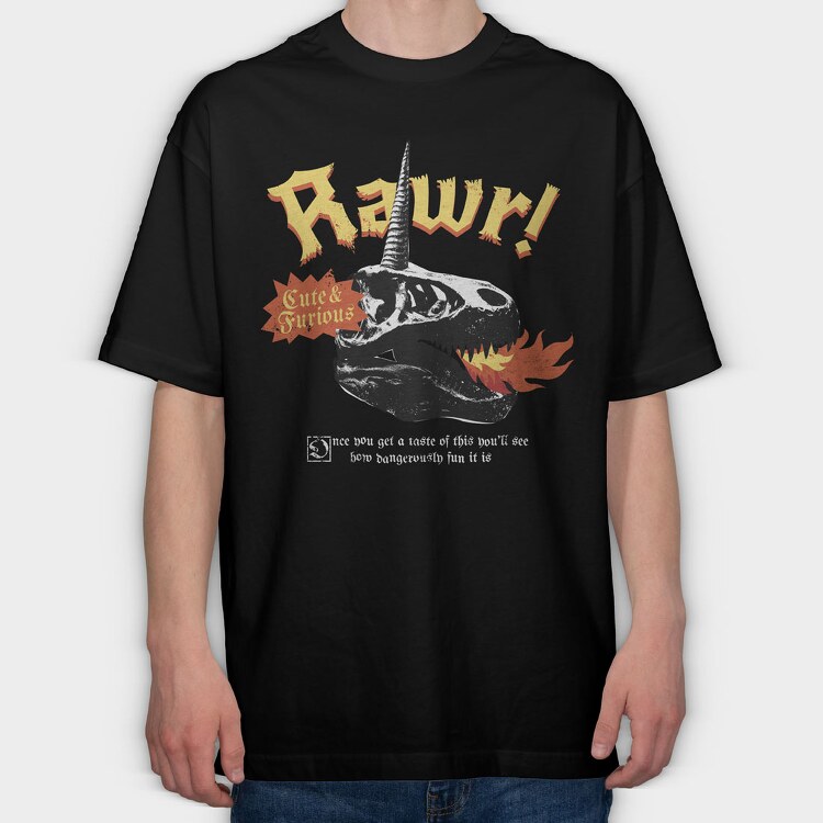 Rawr, Tricou Oversize Barbati (Unisex)