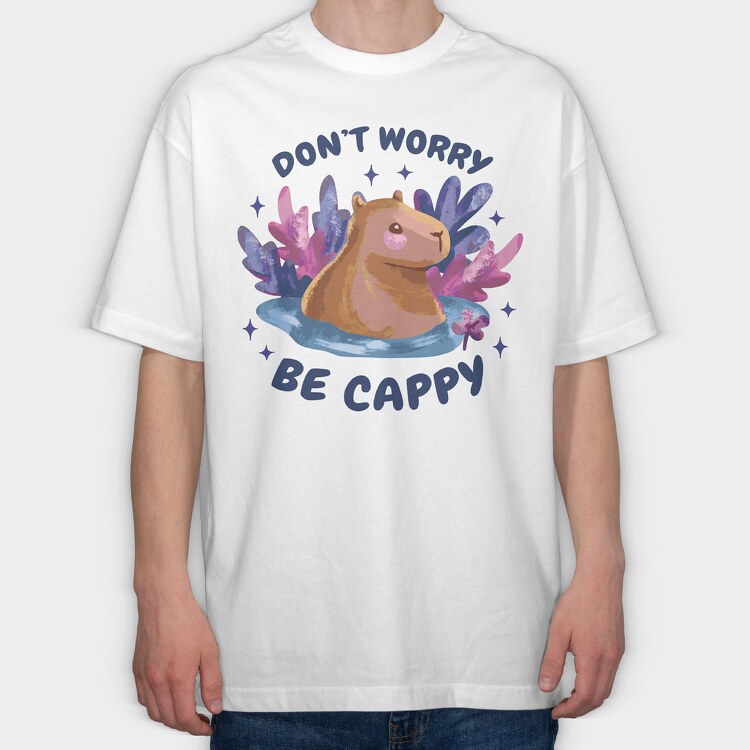 Dont Worry Capybara, Tricou Oversize Barbati (Unisex)