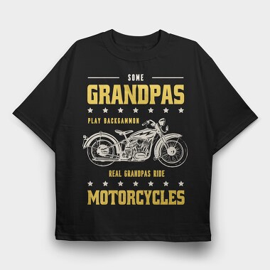 Real Graandpas Ride Motorcycles, Tricou Oversize Barbati (Unisex)