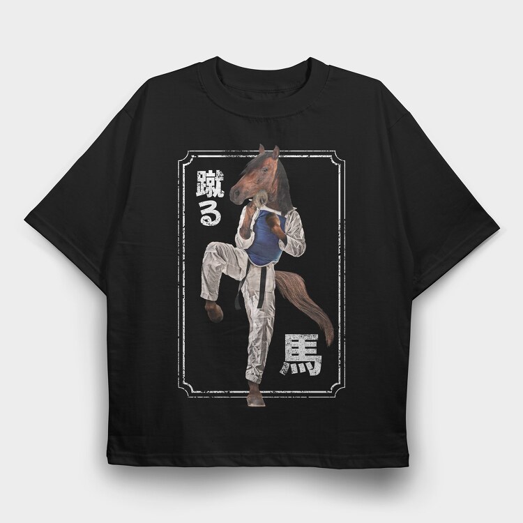 Horse Karate, Tricou Oversize Barbati (Unisex)